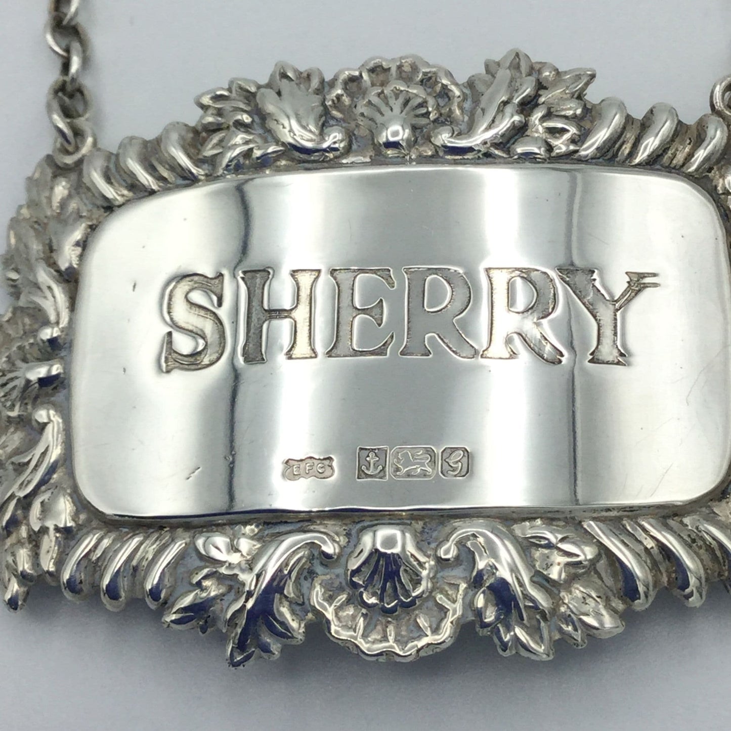1981 Sterling Silver Sherry Decanter Label