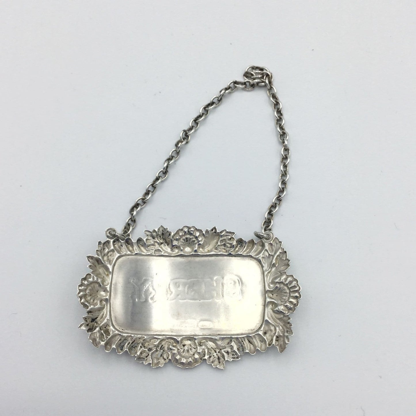 1981 Sterling Silver Sherry Decanter Label