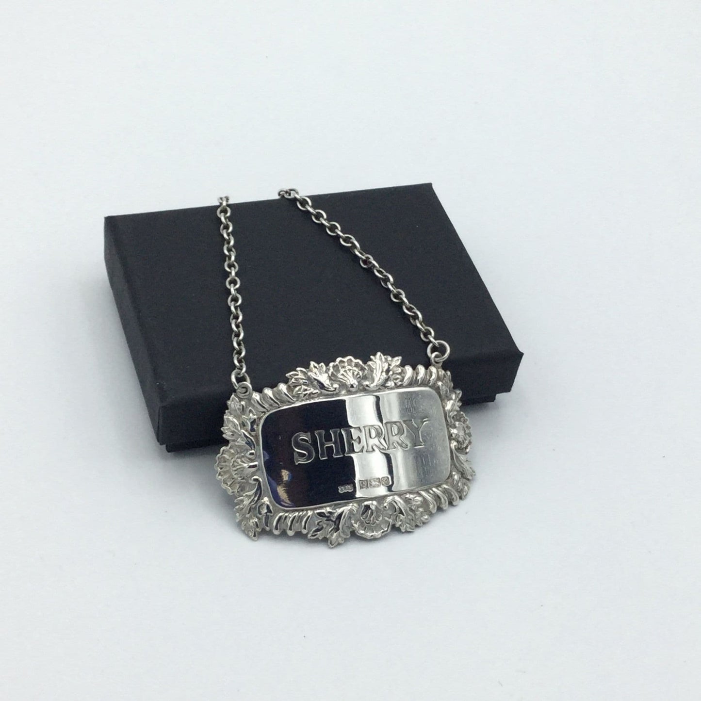 1981 Sterling Silver Sherry Decanter Label