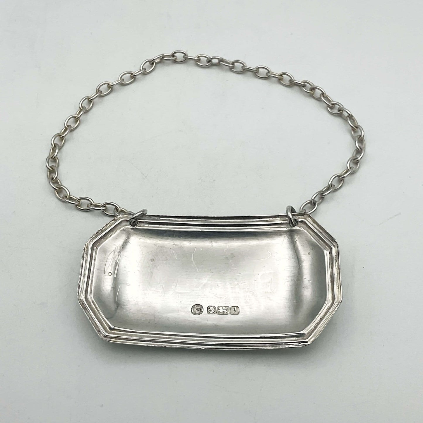 Vintage 1983 Brandy Sterling Silver Decanter Label