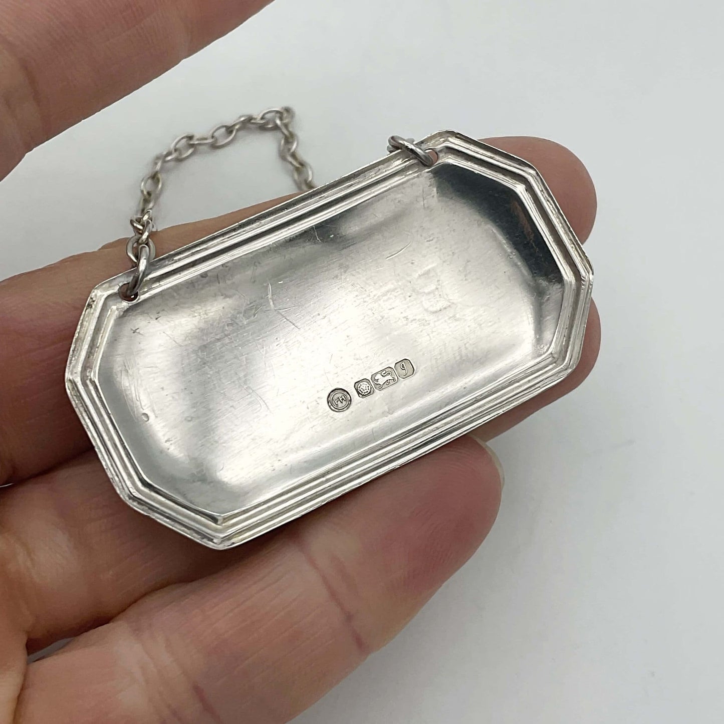 Vintage 1983 Brandy Sterling Silver Decanter Label