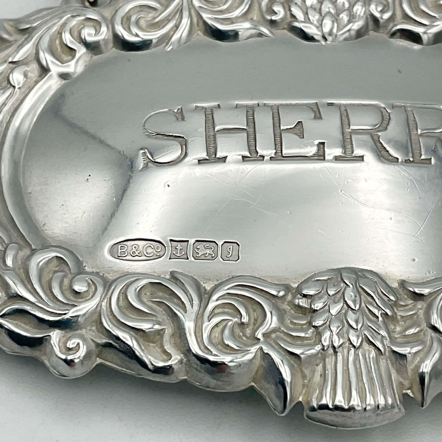 Vintage 1983 Sterling Silver Sherry Decanter Label