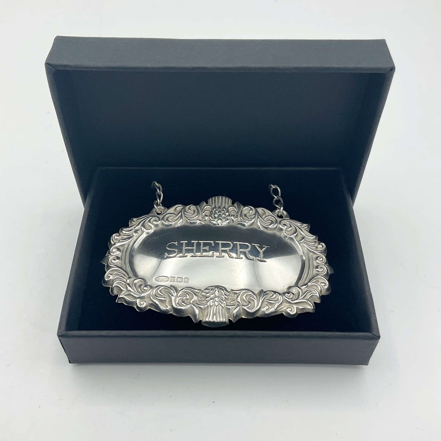 Vintage 1983 Sterling Silver Sherry Decanter Label