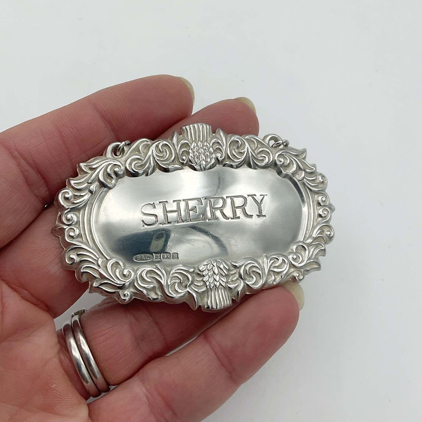 Vintage 1983 Sterling Silver Sherry Decanter Label