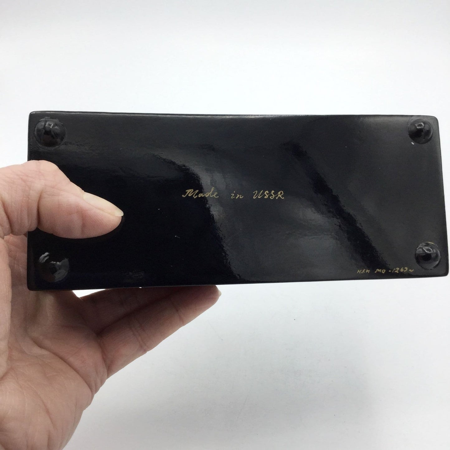 1984 Russian Hand Painted Wooden Box, Fedoskino Miniature