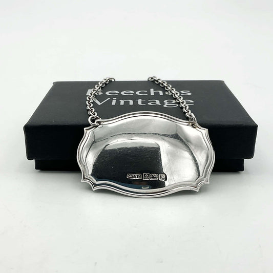 1989 Blank Sterling Silver Decanter Label