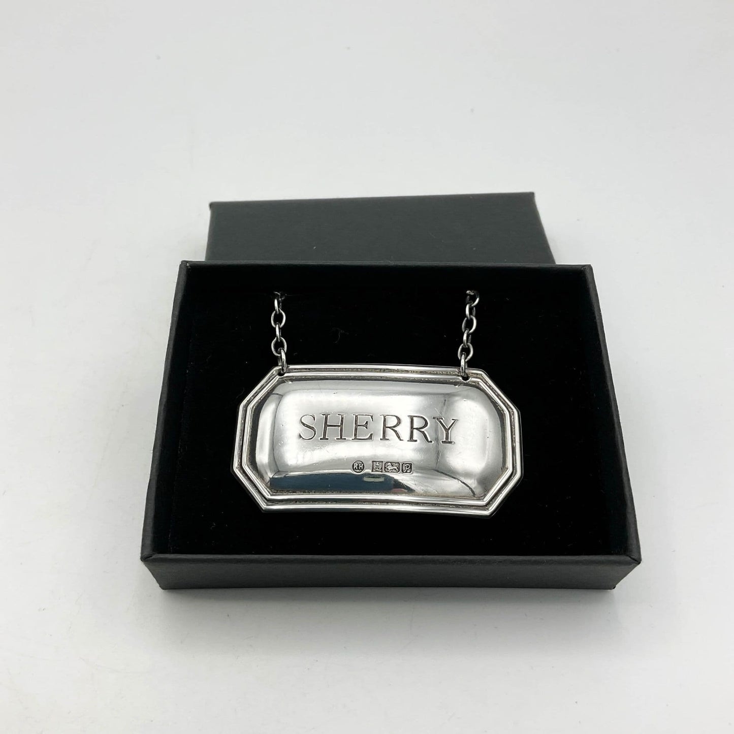 1989 Sterling Silver Sherry Decanter Label