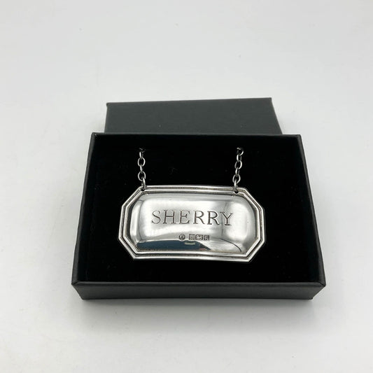 1989 Sterling Silver Sherry Decanter Label