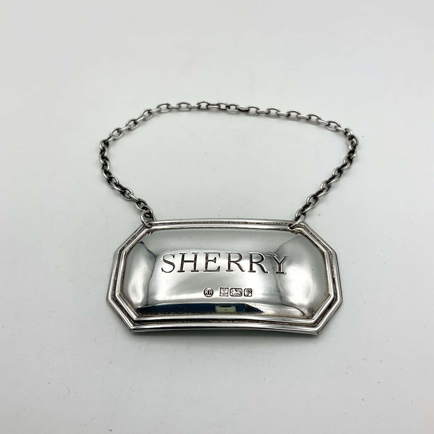 1989 Sterling Silver Sherry Decanter Label