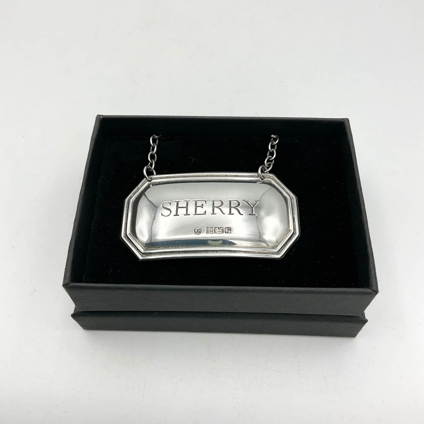 1989 Sterling Silver Sherry Decanter Label