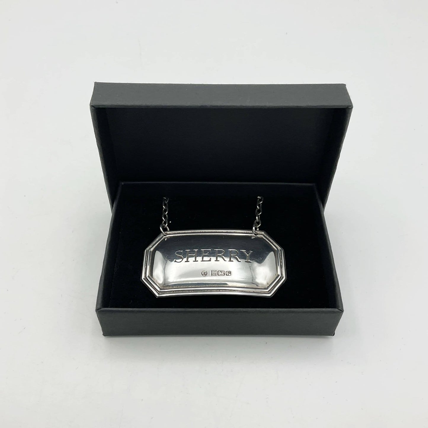 1989 Sterling Silver Sherry Decanter Label