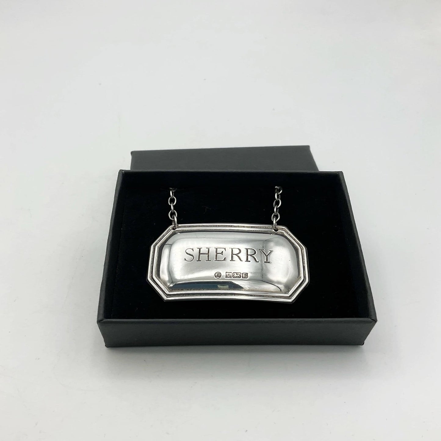 1989 Sterling Silver Sherry Decanter Label