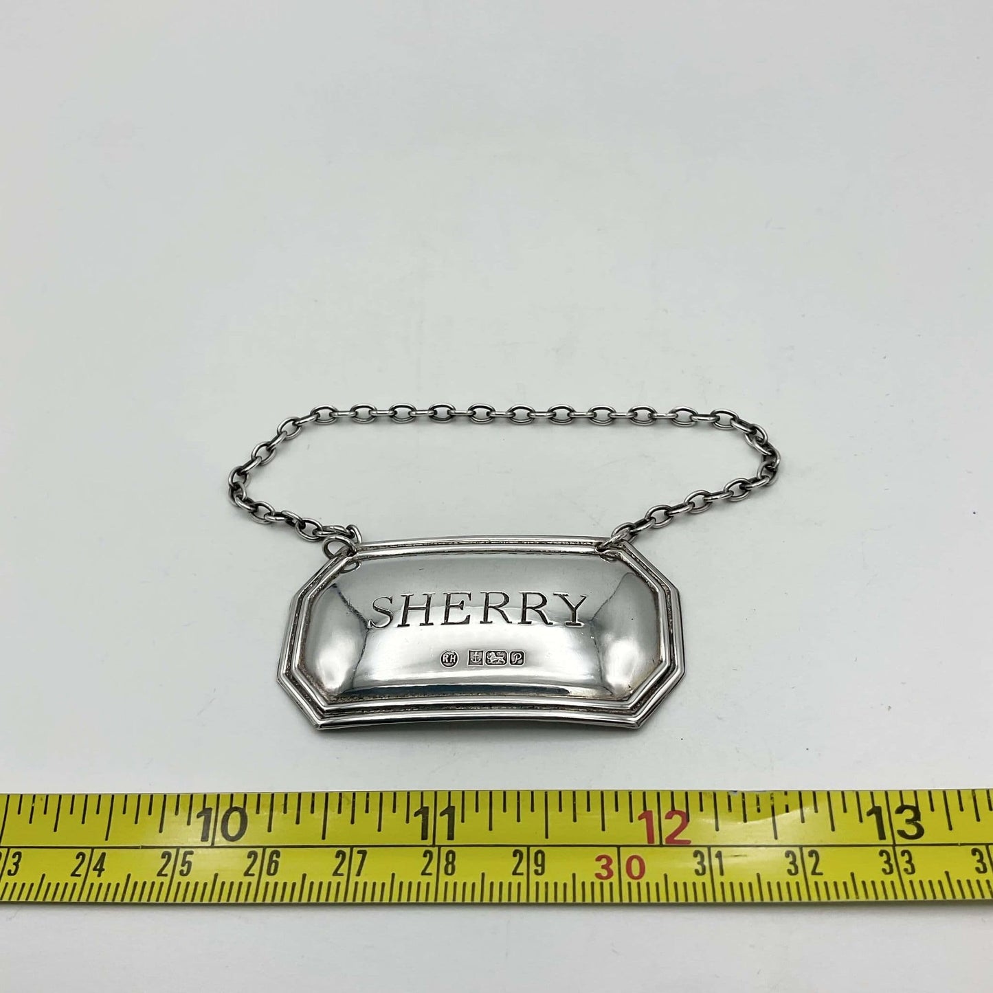 1989 Sterling Silver Sherry Decanter Label