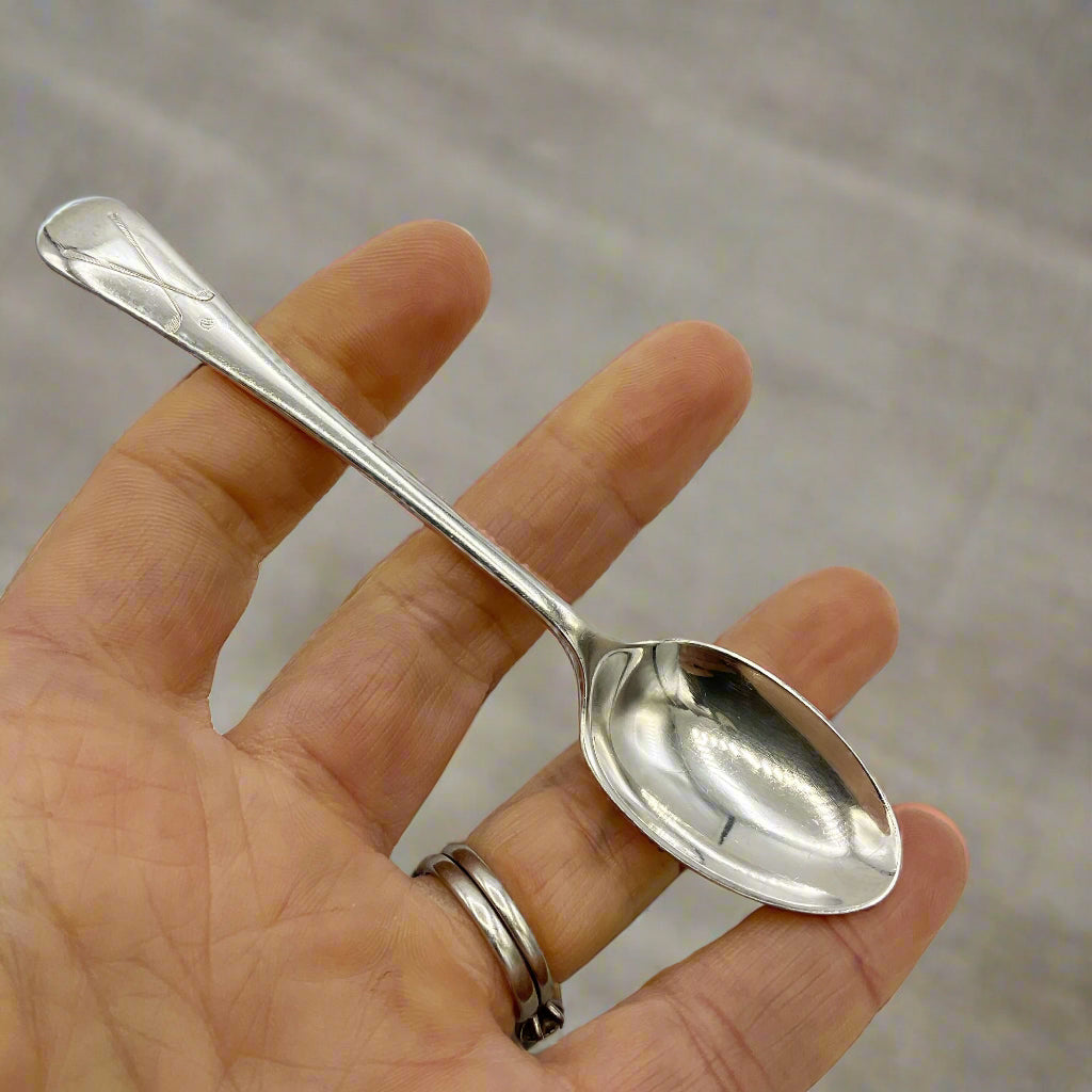 Antique 1925 Sterling Silver Coffee Spoon, Golf Interest