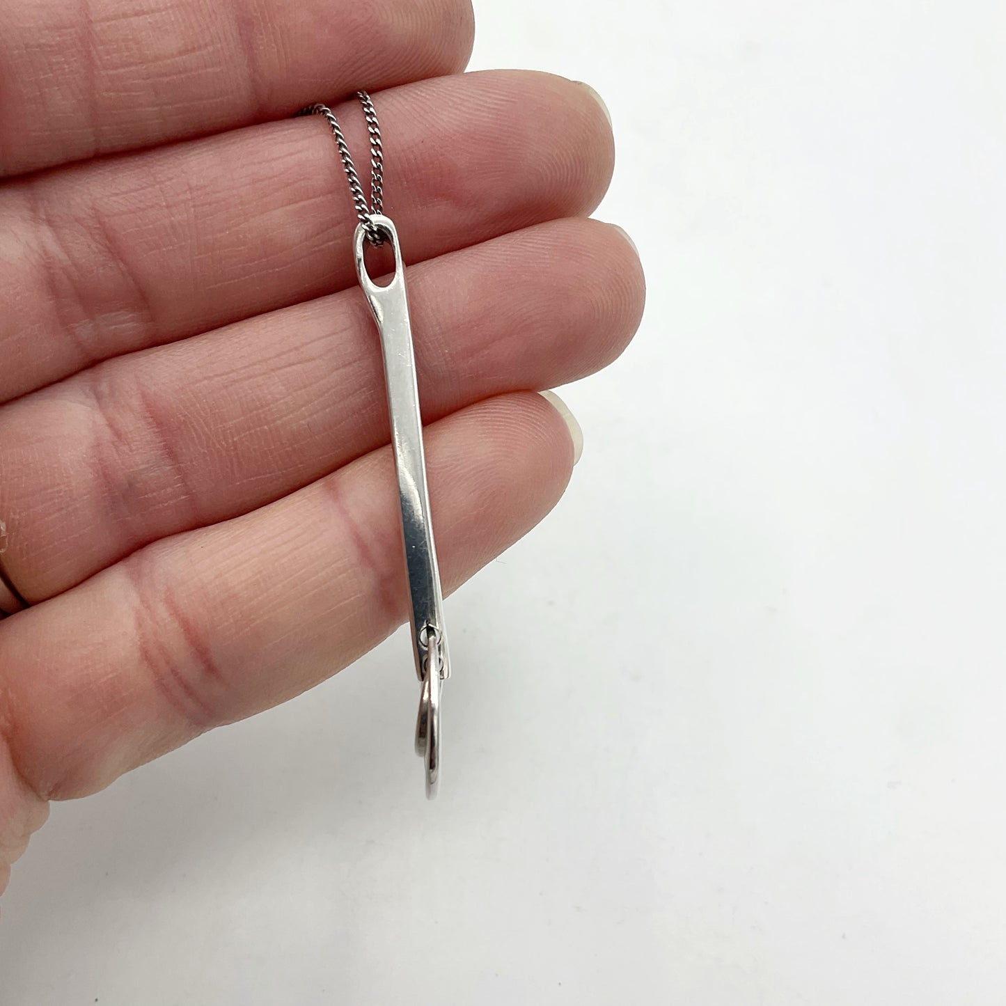 Silver Bar Pendant Necklace
