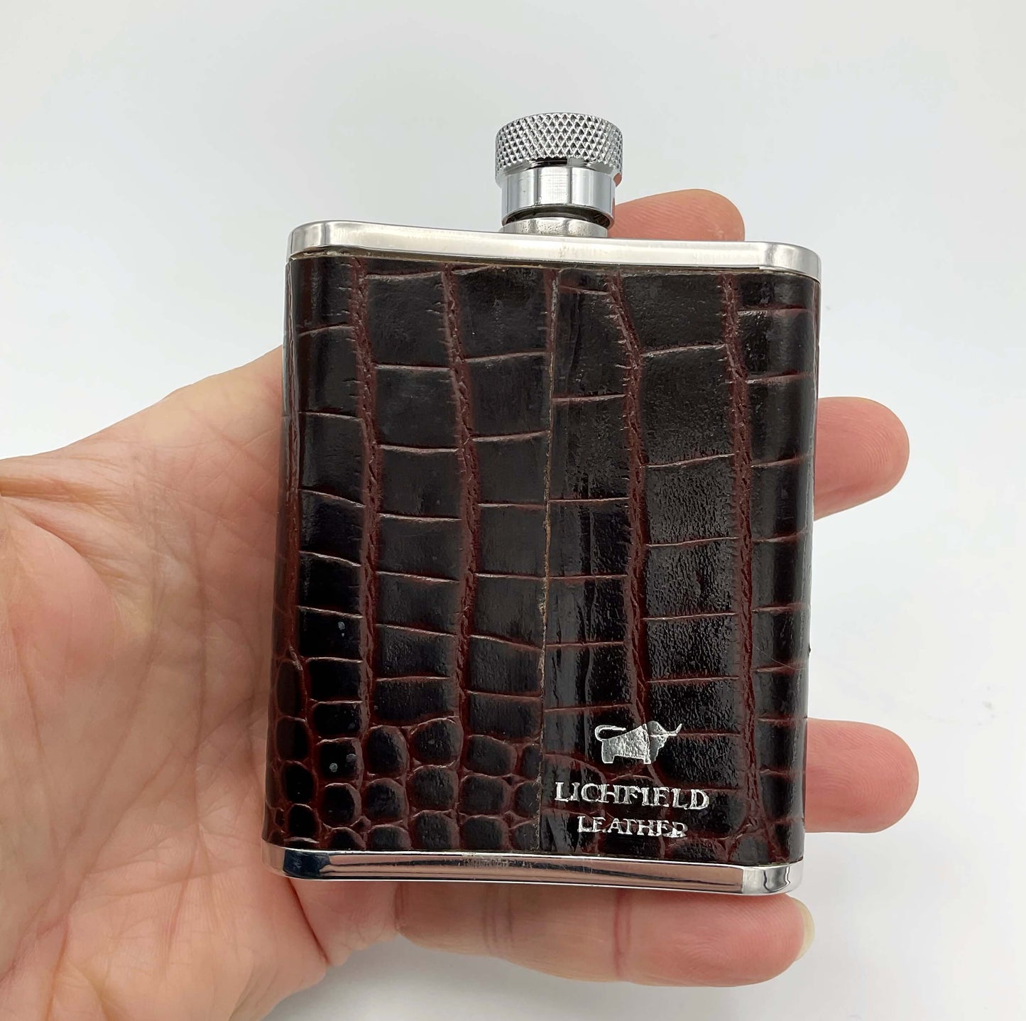 Vintage Lichfield Leather Hip Flask 2.5oz