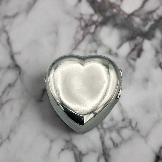 Antique Silver Heart Shaped Pill Box Hallmarked 1900