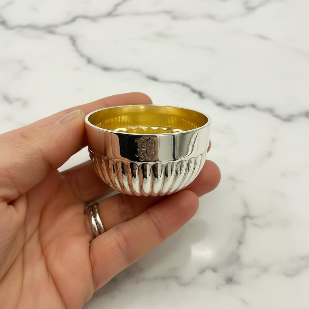 Antique 1887 Victorian Sterling Silver Salt