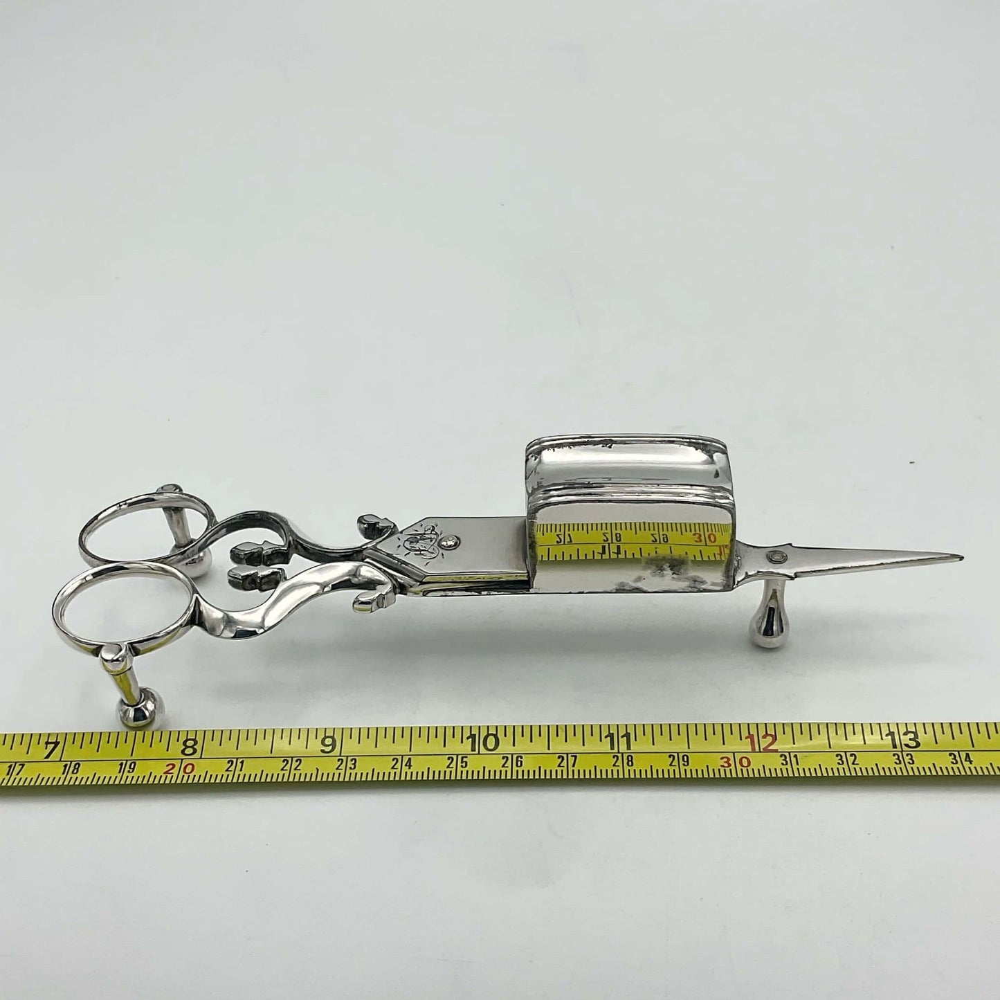 Antique 1848 Silver Plated Candle Snuffing Scissors