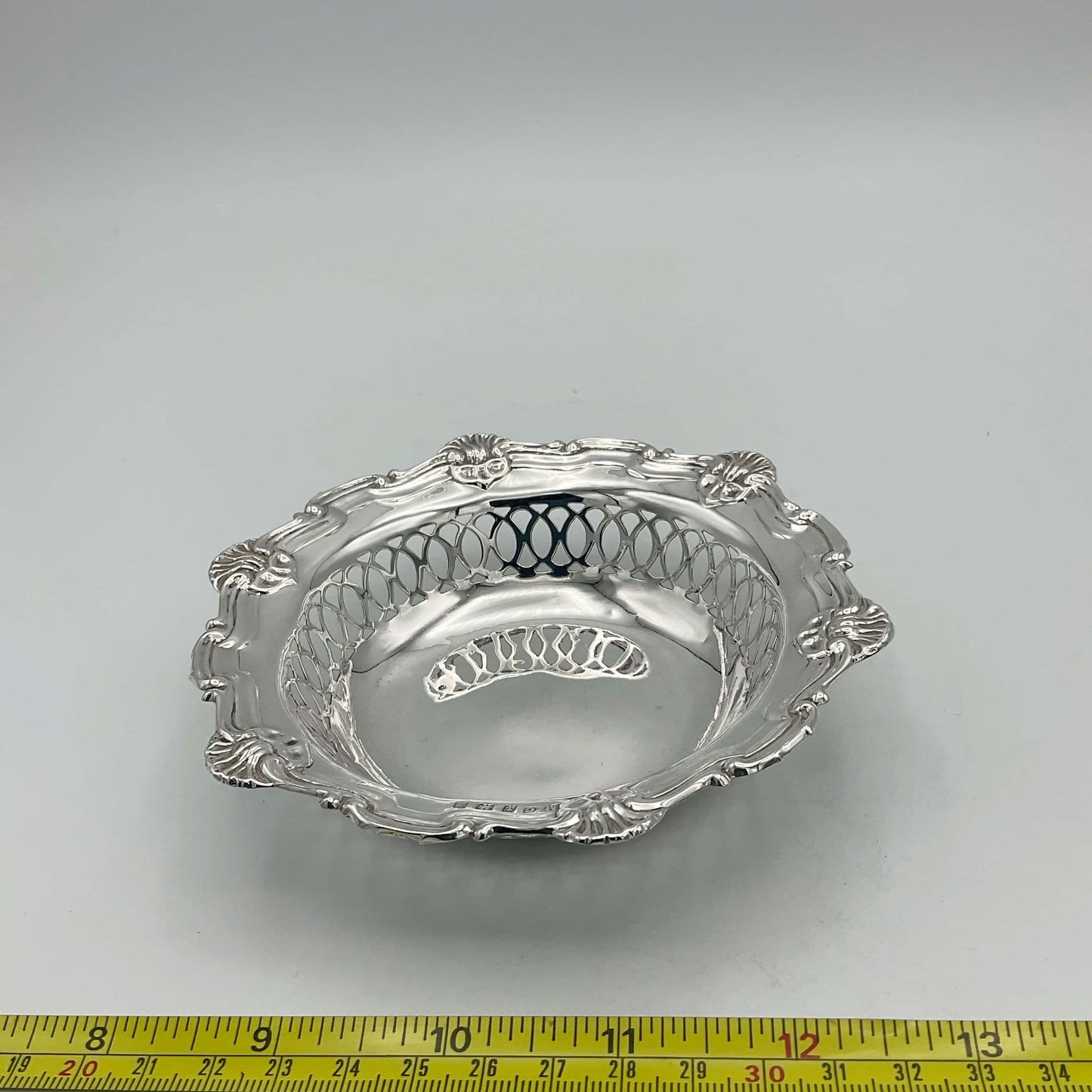 Antique 1906 Sterling Silver Bon Bon Dish, Edwardian Sweets Bowl