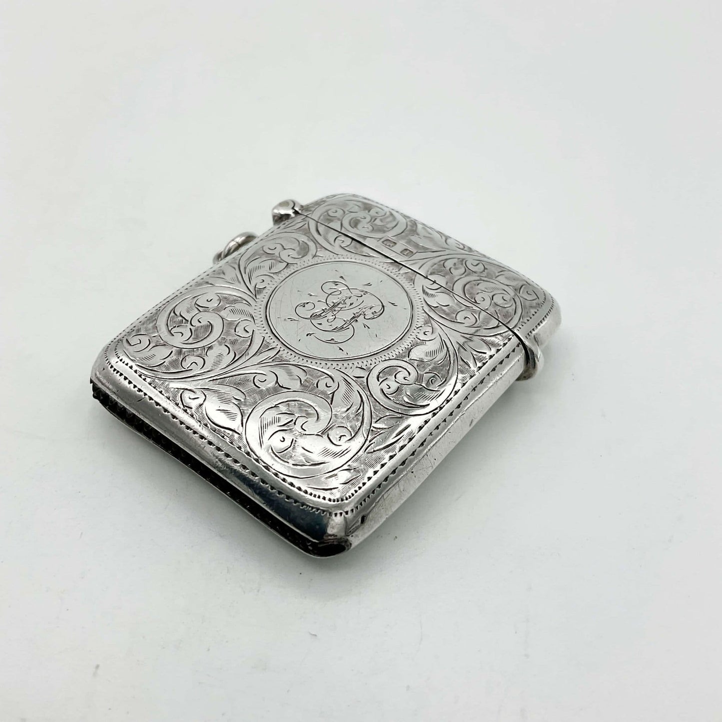 Antique  1910 Silver Vesta Case, Match Safe
