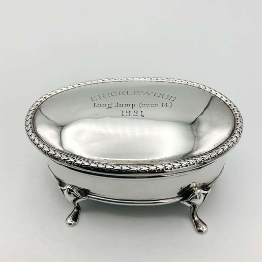 Antique 1919 Sterling Silver Jewellery Box