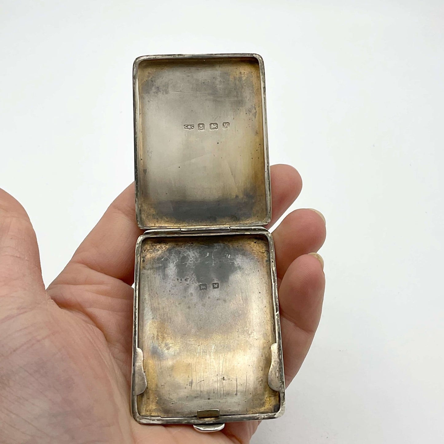 Antique 1921 Silver Match Case, Matchbook Holder