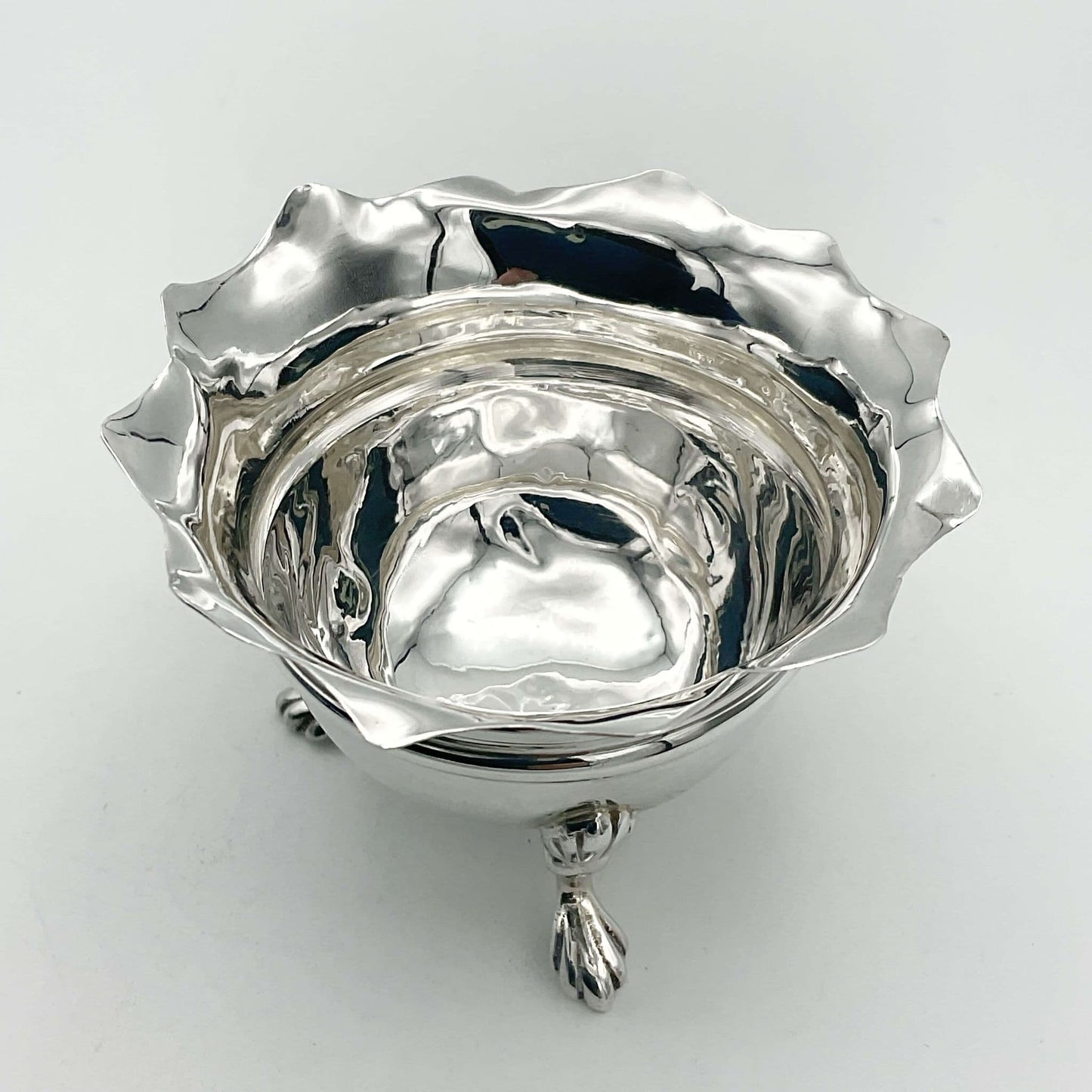 Antique Sterling Silver Salt, 1901 Hallmark, Small Silver Bowl