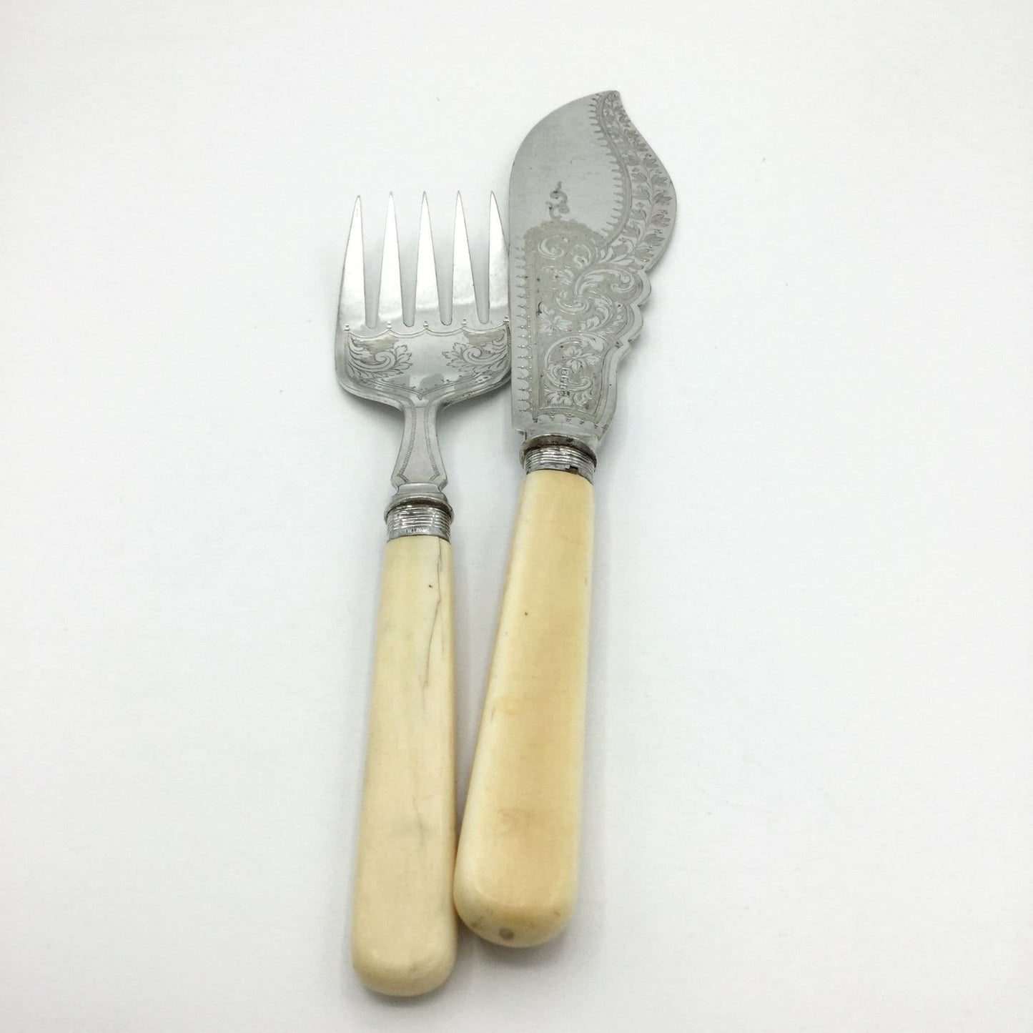 Antique Victorian Fish Servers, 1894 Silver Plated Serving Set