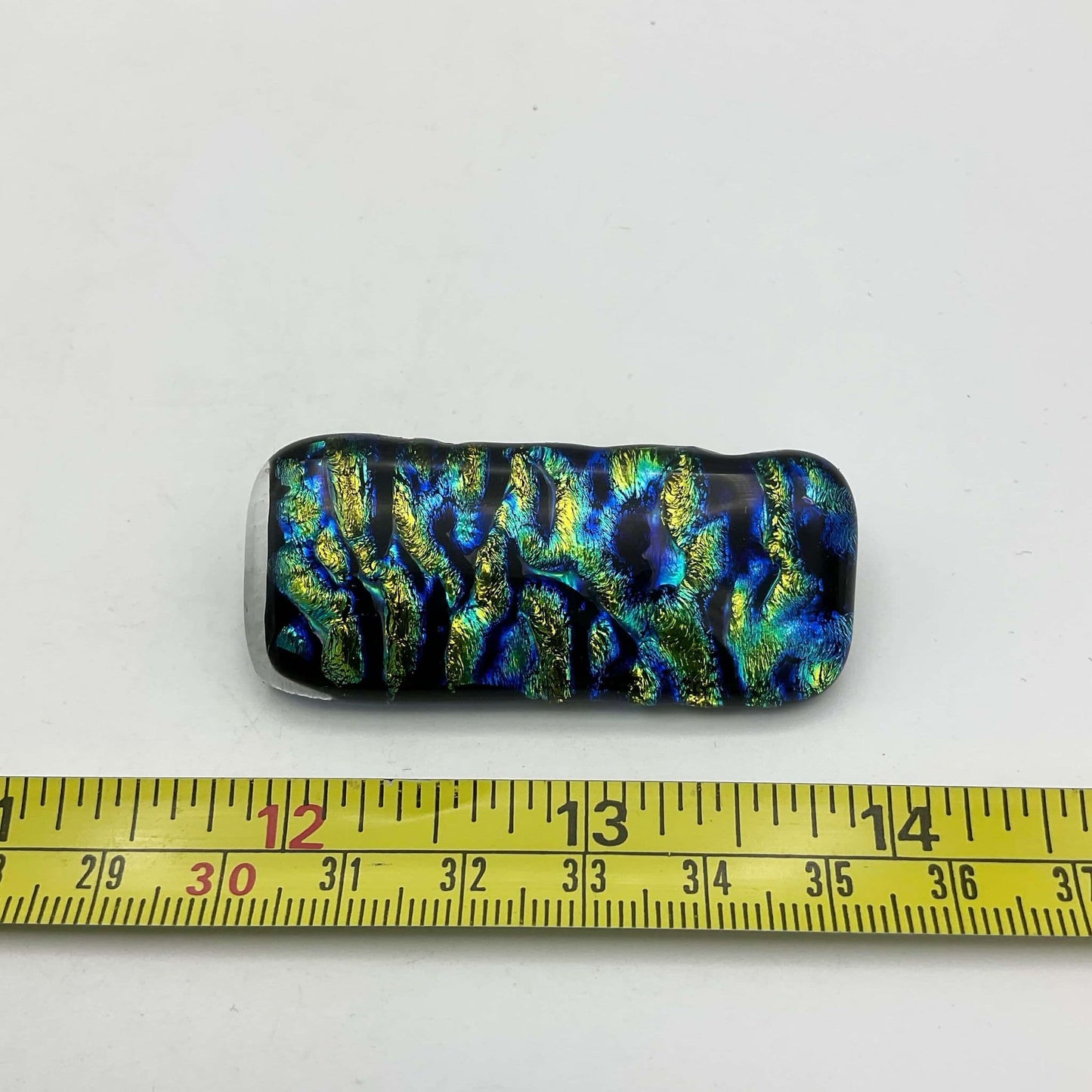 Blue and Yellow Glass Brooch