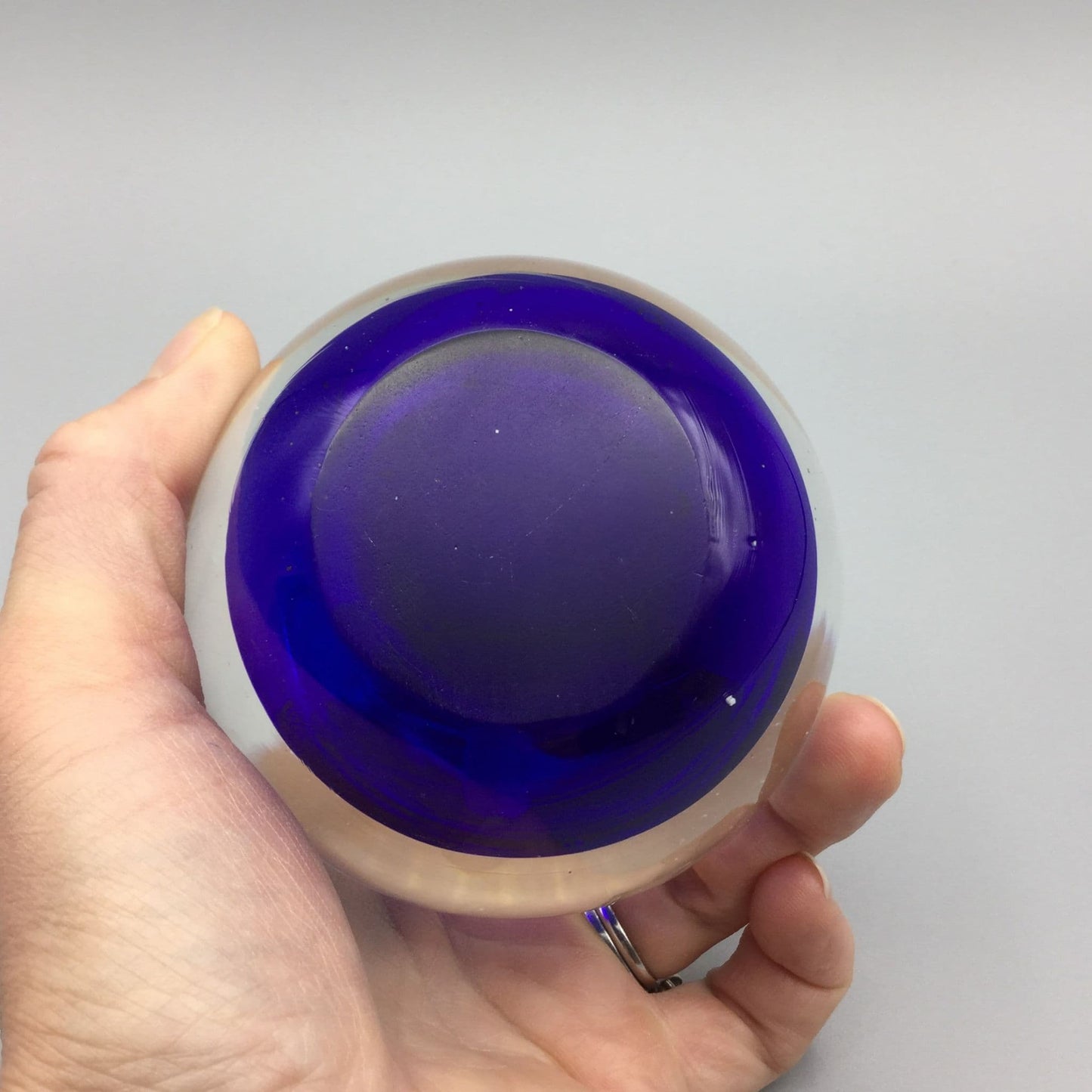 Blue Art Glass Paperweight