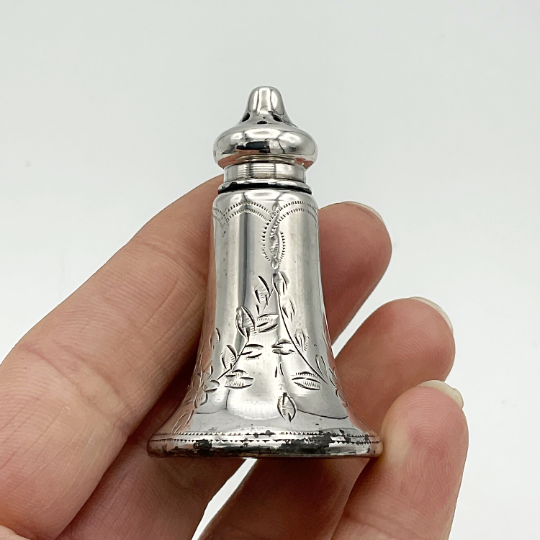 Antique 1912 Miniature Silver Pepperette, Salt or Pepper Shaker