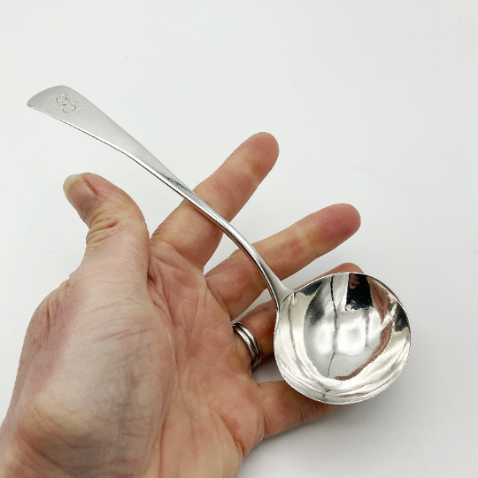 Antique 1800 Sterling Silver Ladle, Georgian Sauce Ladle