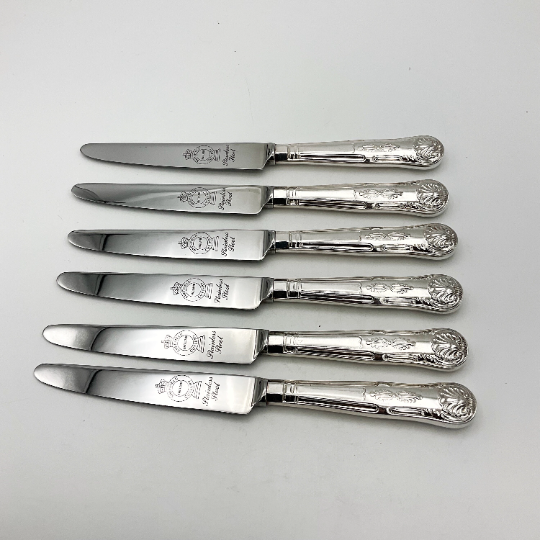 Set of Silver Plated Dessert Knives, Tea Knives