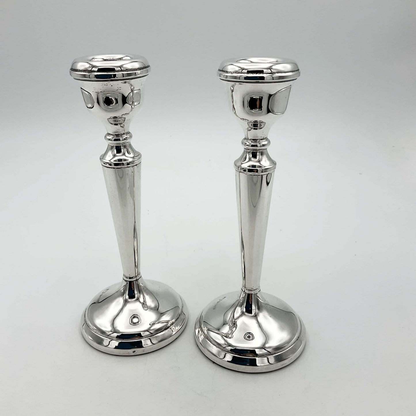 Pair of Silver Candlestick Holders, 1970s Hallmarks