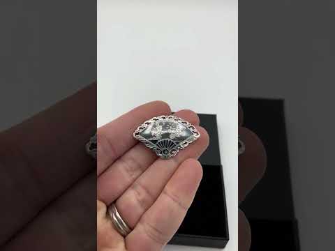 Video short of Beautiful Silver Niello Brooch in a gift box