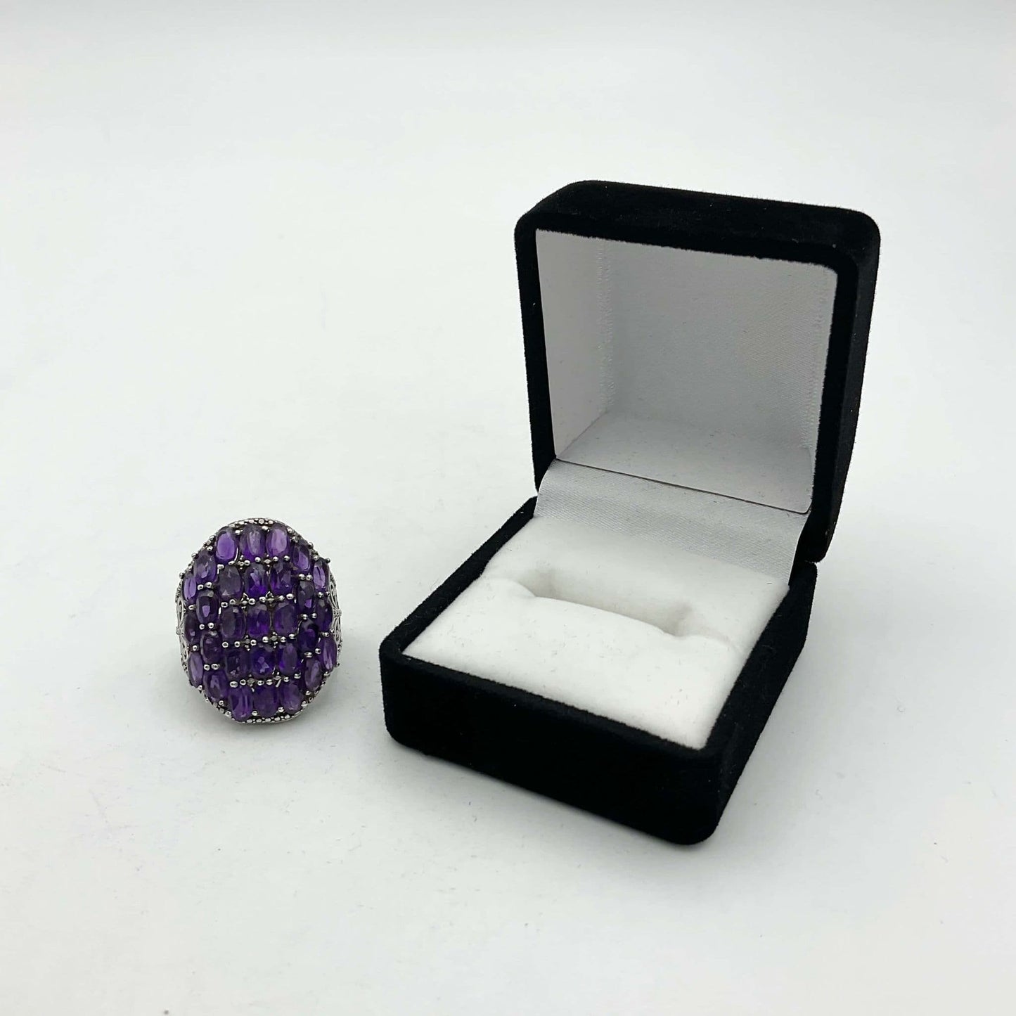 Purple Amethyst Silver Ring, February Birthstone