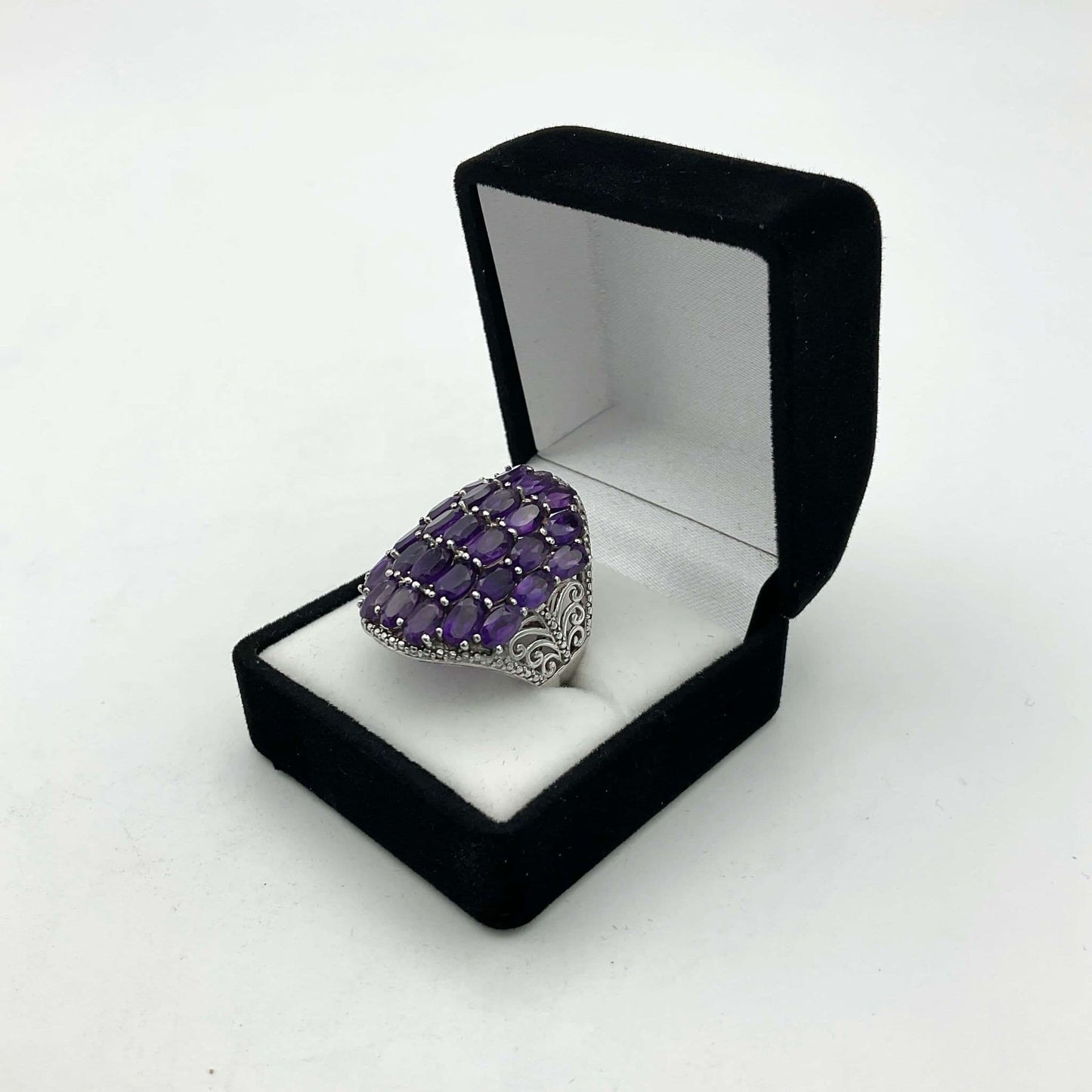 Purple Amethyst Silver Ring, February Birthstone