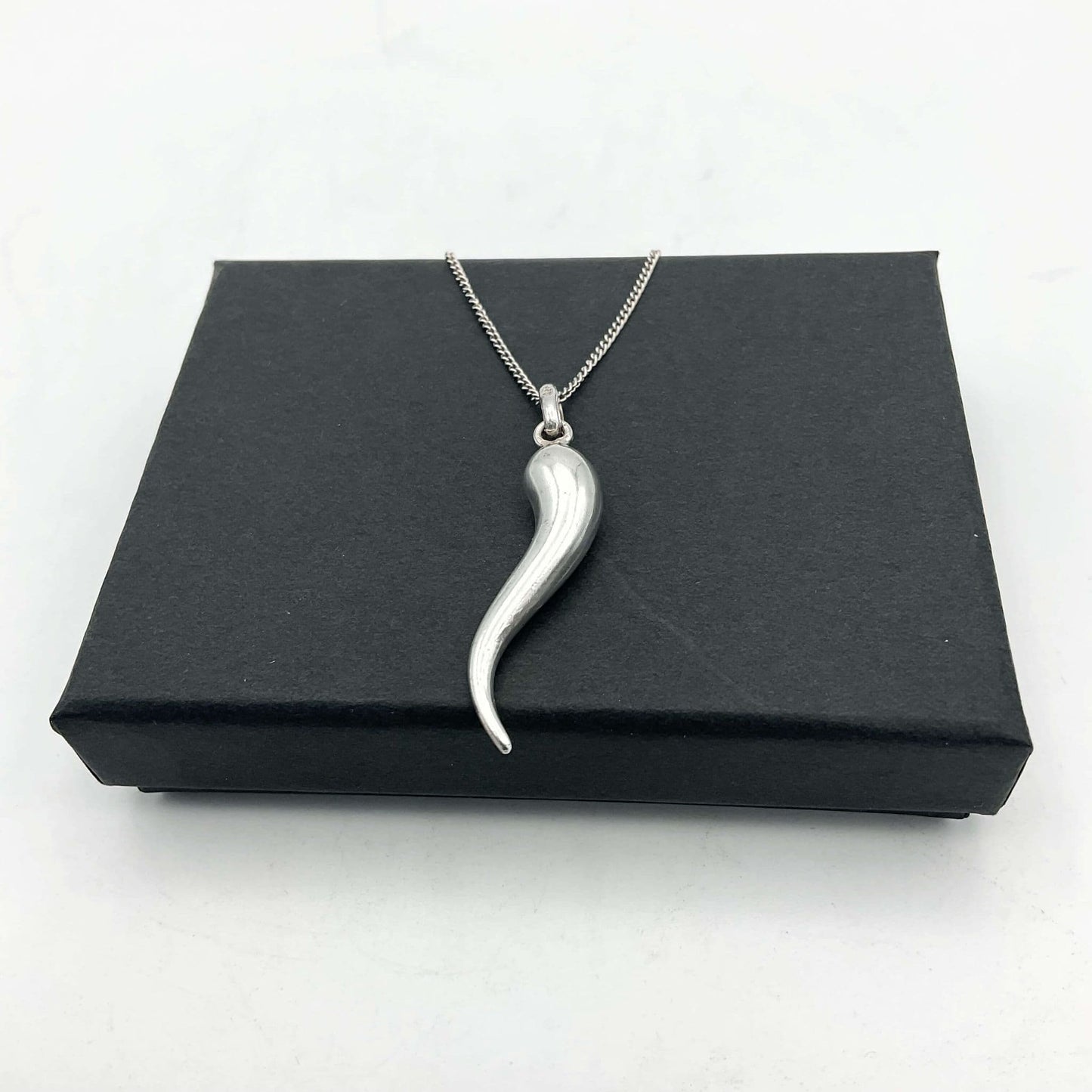 Silver Drop Pendant Necklace