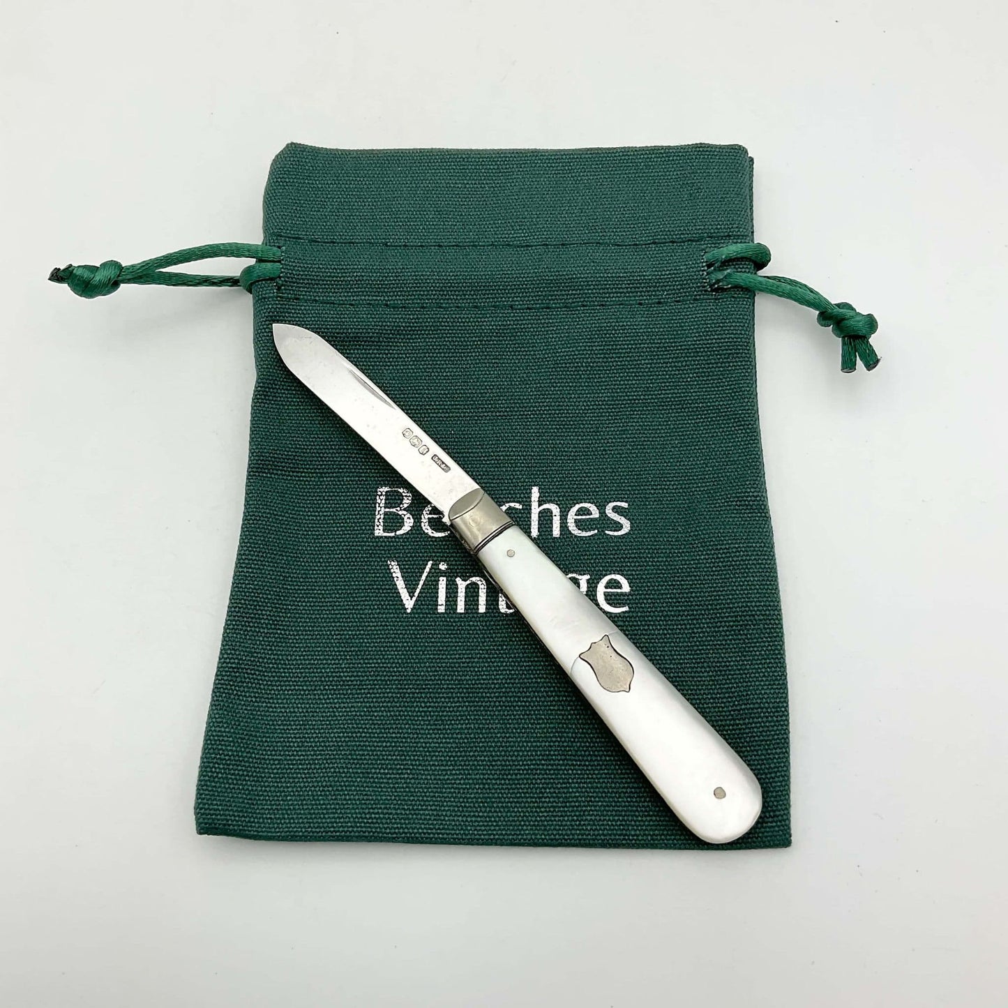 Vintage Sterling Silver Fruit Knife, Pearl Handle, 1926 Hallmark