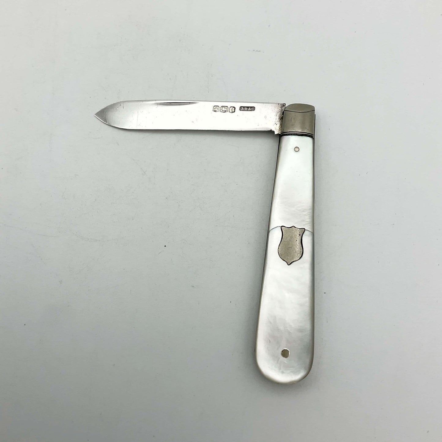 Vintage Sterling Silver Fruit Knife, Pearl Handle, 1926 Hallmark