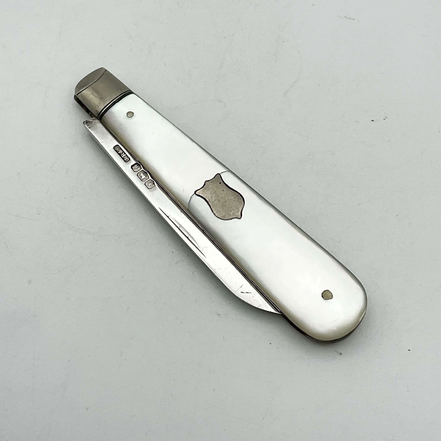 Vintage Sterling Silver Fruit Knife, Pearl Handle, 1926 Hallmark
