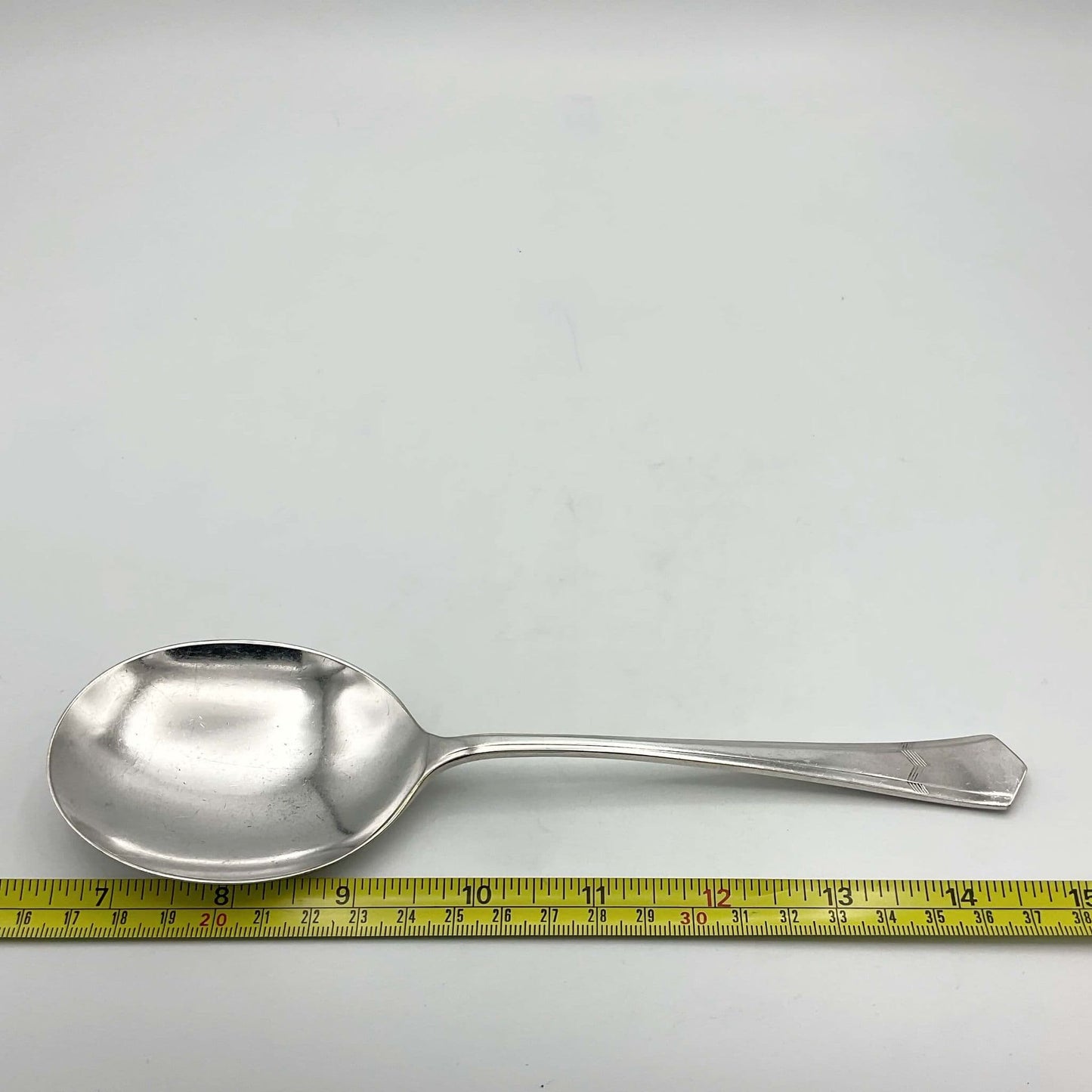 1930s Silver Plated Art Deco Serving Spoon