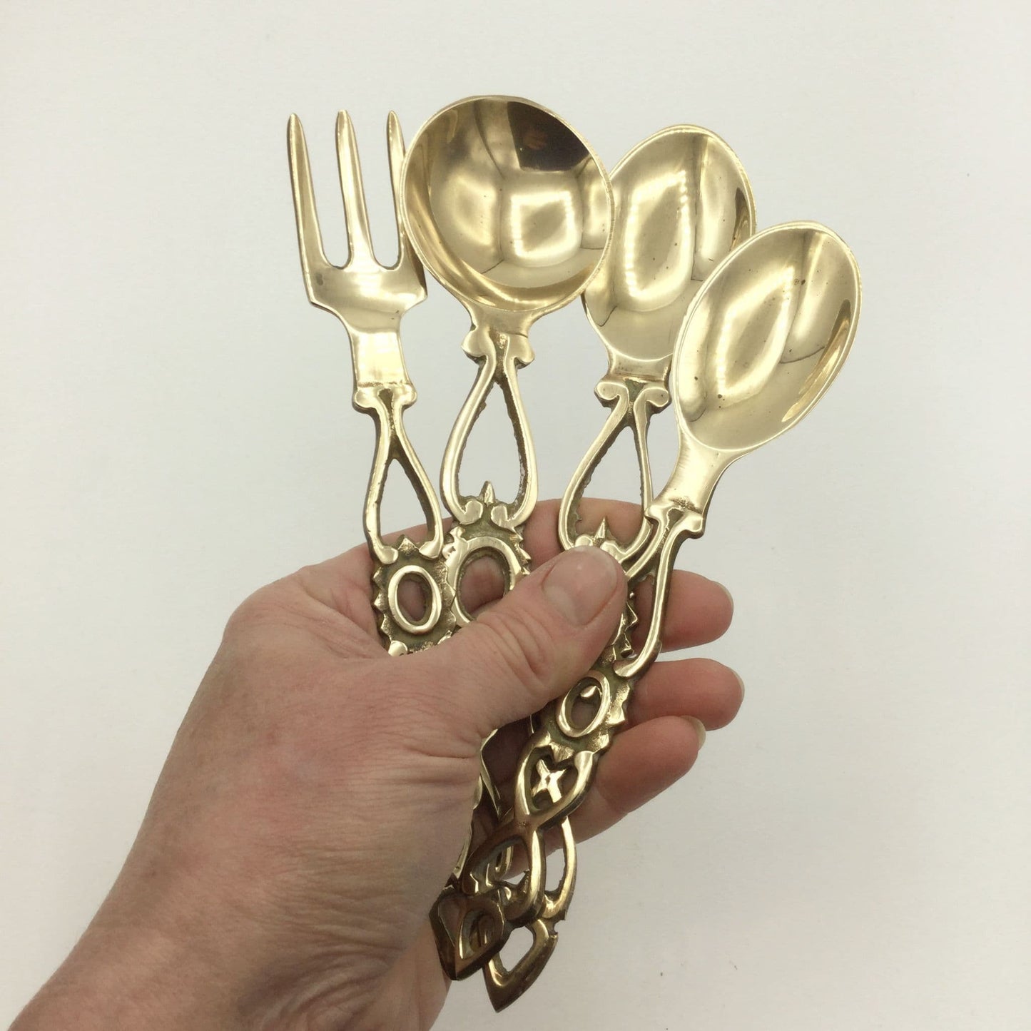 Vintage Brass Cutlery Set, Brass Decor