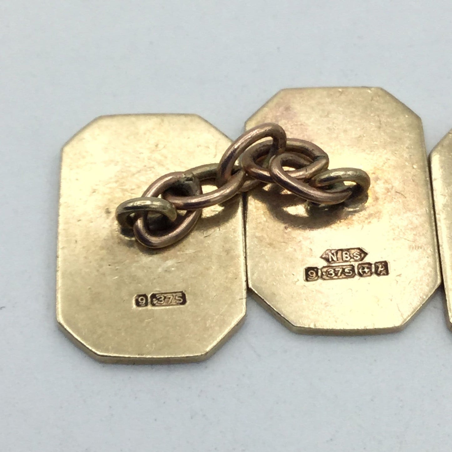 Hallmarked 9 Carat Gold Cufflinks, 1964 Gold Cufflinks