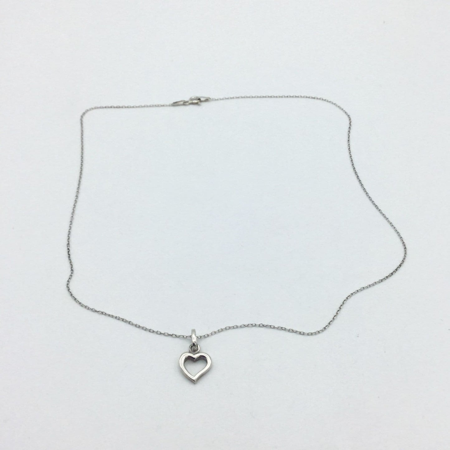 Vintage Silver Open Heart Pendant Necklace