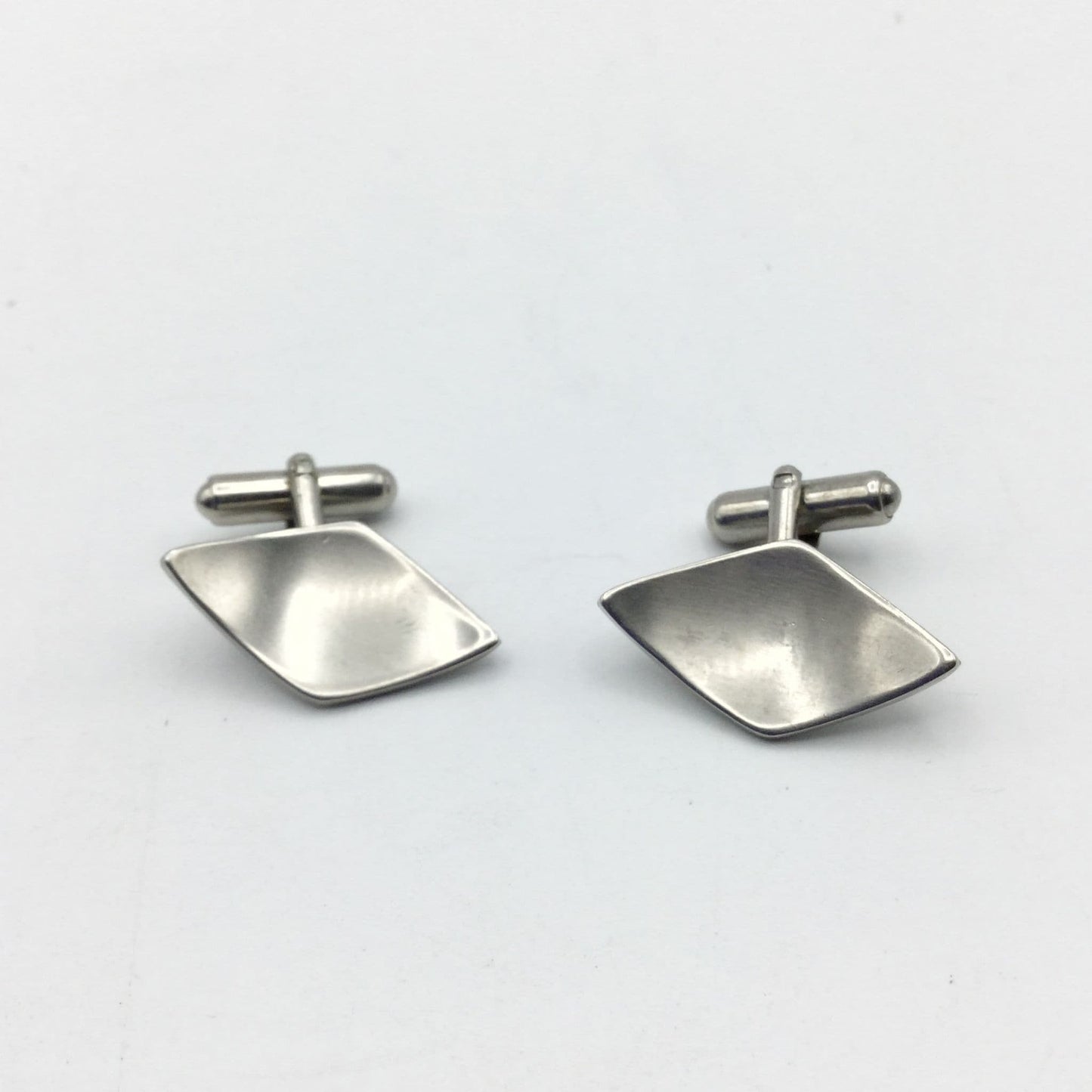Vintage Silver Plated Diamond Shaped Cufflinks