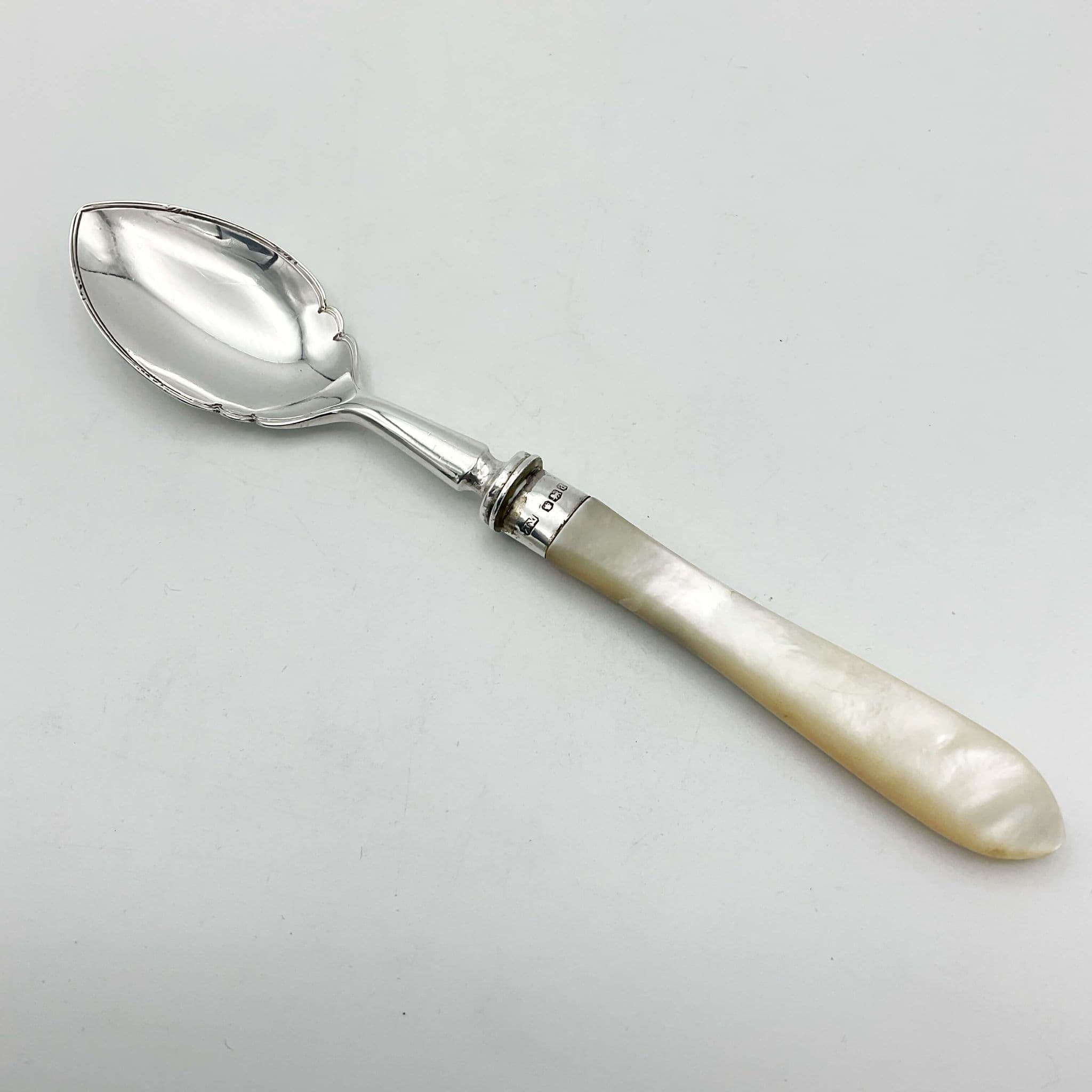 BEAUTIFUL Antique Silver Jam Jelly Spoon,lustrous Mother of Pearl,engraved  Spoon, Collectible Vintage Serving Silverware -  Australia