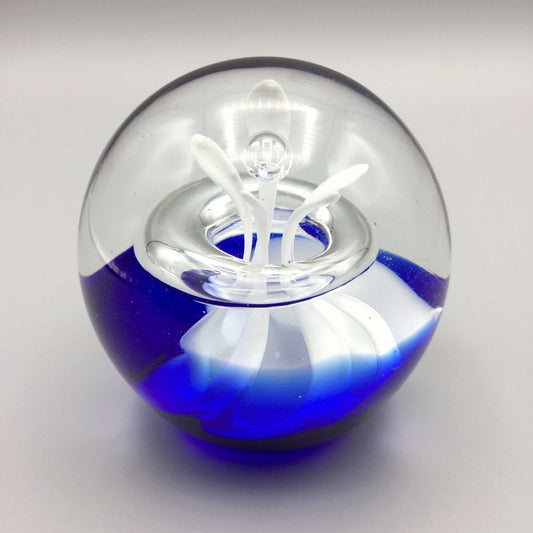 Blue Art Glass Paperweight