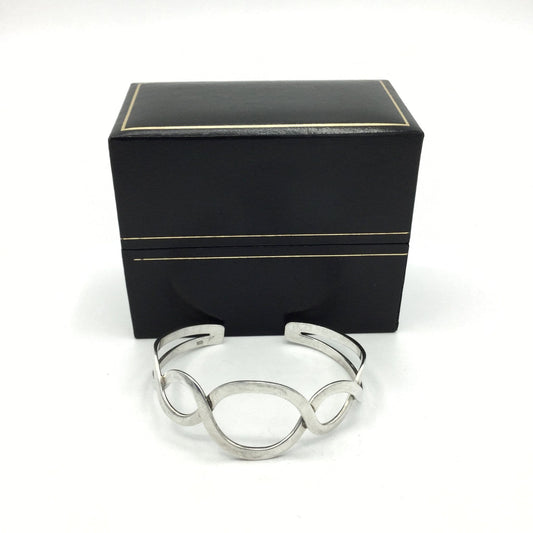 Boxed Sterling Silver Cuff Bangle Bracelet